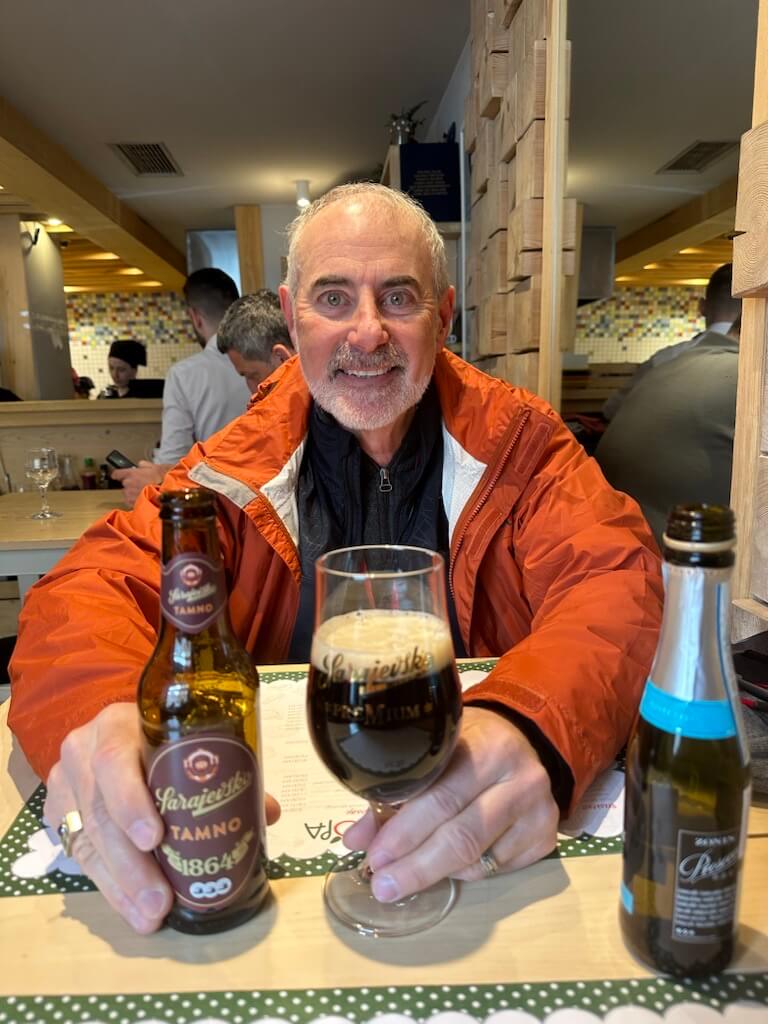 Dr Robert Lending on bar with Drink